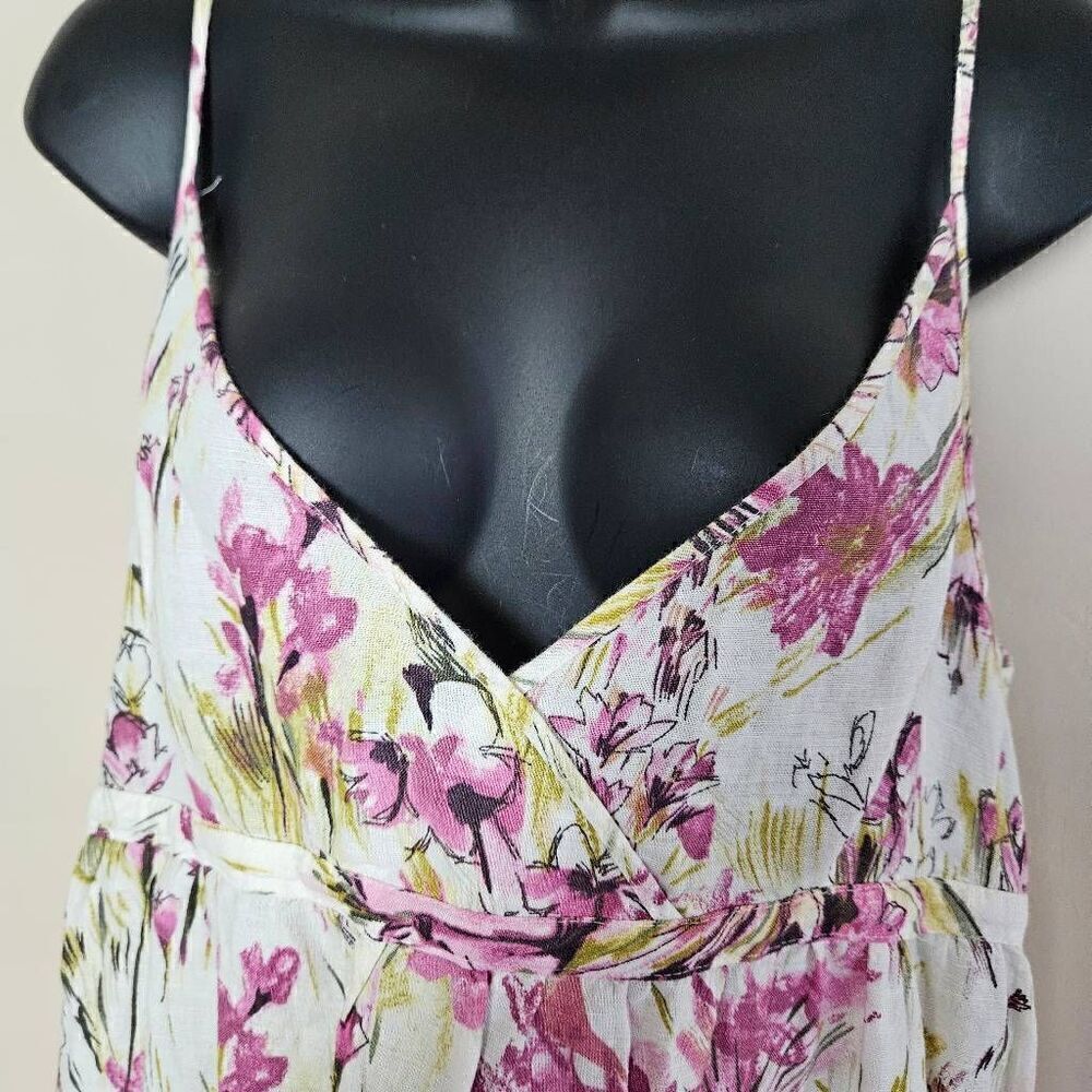 Zara Basic Floral Linen Blend Dress - Picture 4 of 7